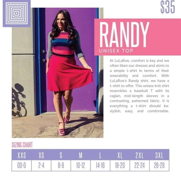 Nwt Medium Lularoe Randy unisex jersey top, xs - Picture 2 of 11